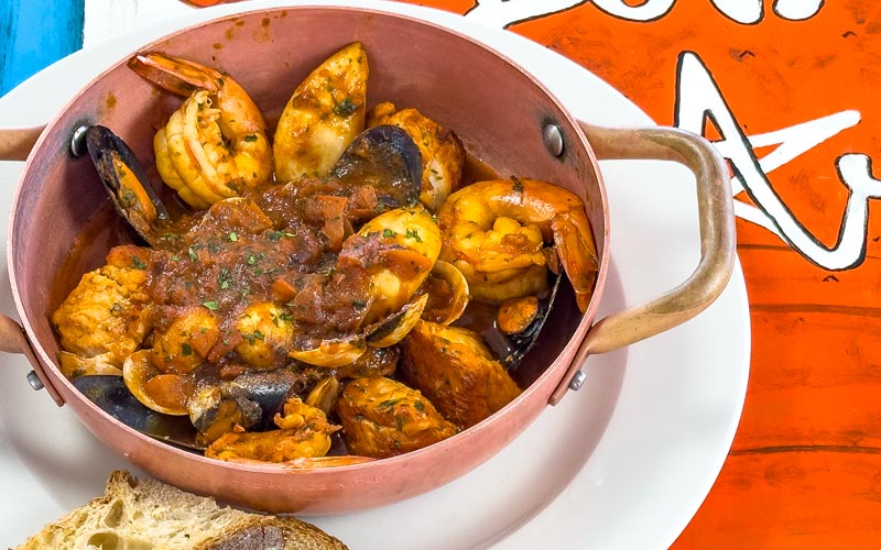 PalmBeach Tropical Restaurant | LobStar Cauldron | fish and shellfish soup, with baked croutons
